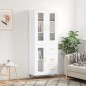 vidaXL Aparador alto madera contrachapada blanco 69,5x34x180 cm