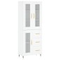vidaXL Aparador alto madera contrachapada blanco 69,5x34x180 cm