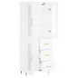 vidaXL Aparador alto madera contrachapada blanco 69,5x34x180 cm