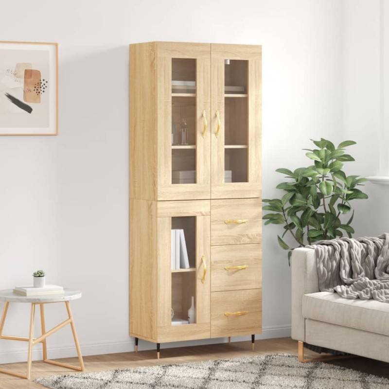 vidaXL Aparador alto madera contrachapada color roble 69,5x34x180 cm vidaXL Aparador alto madera contrachapada color roble 69,5x34x180 cm