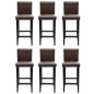 vidaXL Taburetes de cocina 6 unidades cuero sintético marrón oscuro vidaXL Taburetes de cocina 6 unidades cuero sintético marrón oscuro