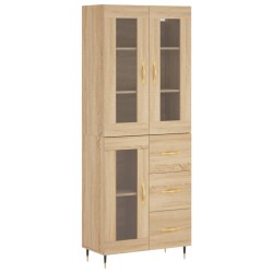 vidaXL Aparador alto madera contrachapada color roble 69,5x34x180 cm