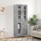 vidaXL Aparador alto madera contrachapada gris hormigón 69,5x34x180 cm vidaXL Aparador alto madera contrachapada gris hormigón 69,5x34x180 cm