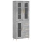 vidaXL Aparador alto madera contrachapada gris hormigón 69,5x34x180 cm vidaXL Aparador alto madera contrachapada gris hormigón 69,5x34x180 cm