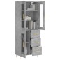 vidaXL Aparador alto madera contrachapada gris hormigón 69,5x34x180 cm vidaXL Aparador alto madera contrachapada gris hormigón 69,5x34x180 cm