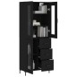 vidaXL Aparador alto madera contrachapada negro 69,5x34x180 cm vidaXL Aparador alto madera contrachapada negro 69,5x34x180 cm