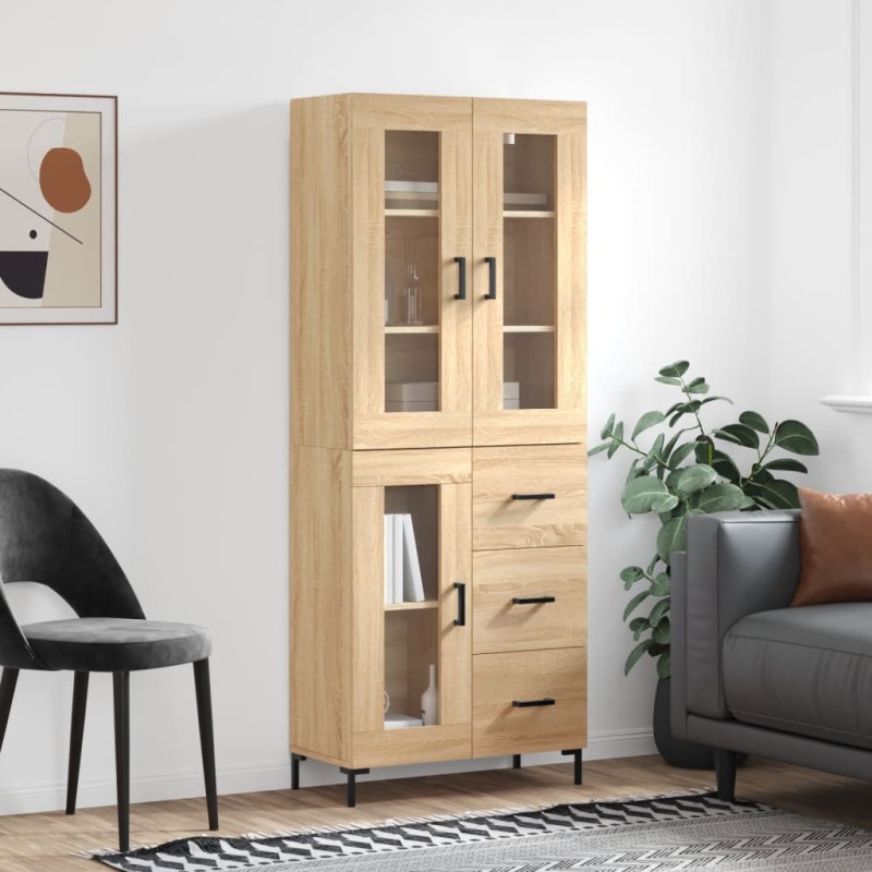 vidaXL Aparador alto madera contrachapada color roble 69,5x34x180 cm vidaXL Aparador alto madera contrachapada color roble 69,5x34x180 cm