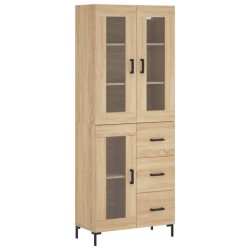 vidaXL Aparador alto madera contrachapada color roble 69,5x34x180 cm