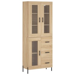 vidaXL Aparador alto madera contrachapada color roble 69,5x34x180 cm