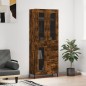 vidaXL Aparador alto madera contrachapada roble ahumado 69,5x34x180 cm