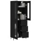 vidaXL Aparador alto madera contrachapada negro 69,5x34x180 cm vidaXL Aparador alto madera contrachapada negro 69,5x34x180 cm