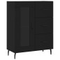 vidaXL Aparador alto madera contrachapada negro 69,5x34x180 cm vidaXL Aparador alto madera contrachapada negro 69,5x34x180 cm