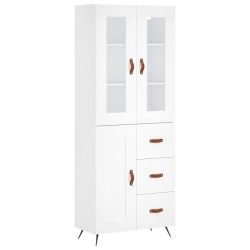 vidaXL Aparador alto madera contrachapada blanco 69,5x34x180 cm