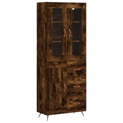 vidaXL Aparador alto madera contrachapada roble ahumado 69,5x34x180 cm