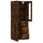 vidaXL Aparador alto madera contrachapada roble ahumado 69,5x34x180 cm