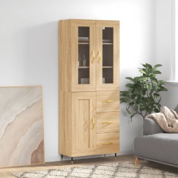 vidaXL Aparador alto madera contrachapada color roble 69,5x34x180 cm