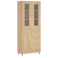 vidaXL Aparador alto madera contrachapada color roble 69,5x34x180 cm