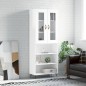 vidaXL Aparador alto madera contrachapada blanco brillo 69,5x34x180 cm vidaXL Aparador alto madera contrachapada blanco brillo 69,5x34x180 cm
