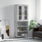 vidaXL Aparador alto madera contrachapada gris hormigón 69,5x34x180 cm vidaXL Aparador alto madera contrachapada gris hormigón 69,5x34x180 cm