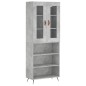 vidaXL Aparador alto madera contrachapada gris hormigón 69,5x34x180 cm vidaXL Aparador alto madera contrachapada gris hormigón 69,5x34x180 cm