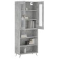 vidaXL Aparador alto madera contrachapada gris hormigón 69,5x34x180 cm vidaXL Aparador alto madera contrachapada gris hormigón 69,5x34x180 cm