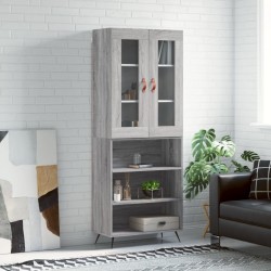vidaXL Aparador alto madera contrachapada gris sonoma 69,5x34x180 cm