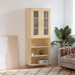vidaXL Aparador alto madera contrachapada color roble 69,5x34x180 cm