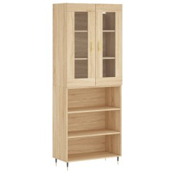 vidaXL Aparador alto madera contrachapada color roble 69,5x34x180 cm