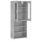 vidaXL Aparador alto madera contrachapada gris hormigón 69,5x34x180 cm vidaXL Aparador alto madera contrachapada gris hormigón 69,5x34x180 cm