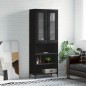 vidaXL Aparador alto madera contrachapada negro 69,5x34x180 cm vidaXL Aparador alto madera contrachapada negro 69,5x34x180 cm