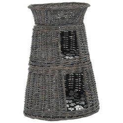 vidaXL Cestas de gatos 3 uds con cojines sauce natural gris 47x34x60cm