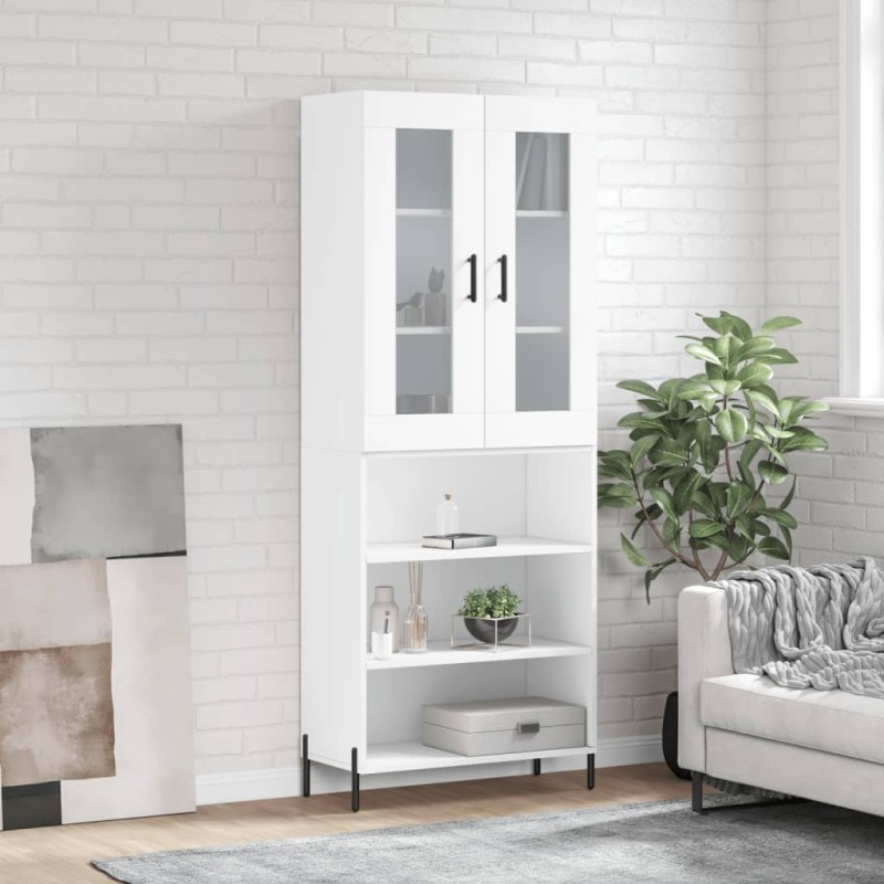 vidaXL Aparador alto madera contrachapada blanco 69,5x34x180 cm vidaXL Aparador alto madera contrachapada blanco 69,5x34x180 cm