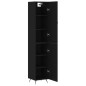 vidaXL Aparador de madera contrachapada negro 34,5x34x180 cm vidaXL Aparador de madera contrachapada negro 34,5x34x180 cm
