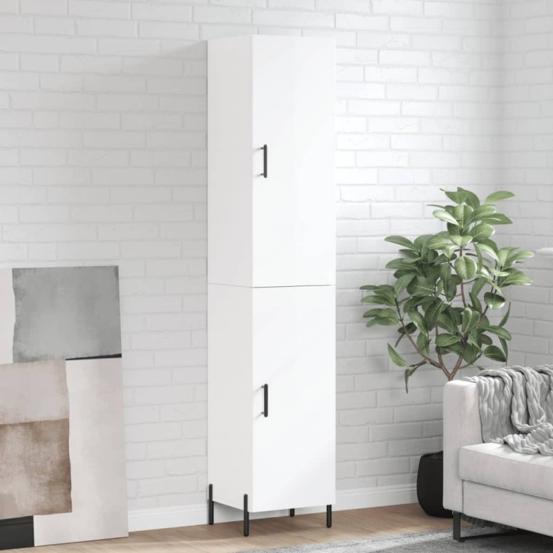 vidaXL Aparador alto madera contrachapada blanco brillo 34,5x34x180 cm vidaXL Aparador alto madera contrachapada blanco brillo 34,5x34x180 cm