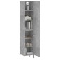 vidaXL Aparador de madera contrachapada gris hormigón 34,5x34x180 cm vidaXL Aparador de madera contrachapada gris hormigón 34,5x34x180 cm