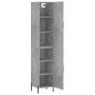 vidaXL Aparador de madera contrachapada gris hormigón 34,5x34x180 cm vidaXL Aparador de madera contrachapada gris hormigón 34,5x34x180 cm