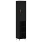 vidaXL Aparador de madera contrachapada negro 34,5x34x180 cm vidaXL Aparador de madera contrachapada negro 34,5x34x180 cm