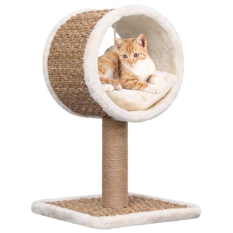 vidaXL Árbol para gatos túnel superior y juguete hierba marina 56 cm vidaXL Árbol para gatos túnel superior y juguete hierba marina 56 cm