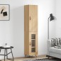 vidaXL Aparador de madera contrachapada roble Sonoma 34,5x34x180 cm