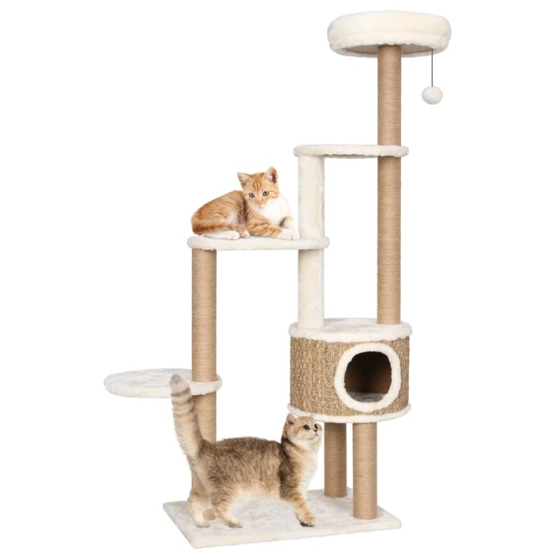 vidaXL Árbol para gatos cojín lujo poste rascador hierba marina 148 cm vidaXL Árbol para gatos cojín lujo poste rascador hierba marina 148 cm