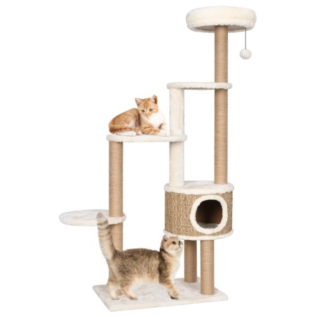 vidaXL Árbol para gatos cojín lujo poste rascador hierba marina 148 cm