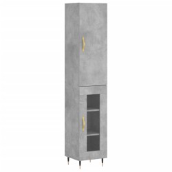 vidaXL Aparador de madera contrachapada gris hormigón 34,5x34x180 cm