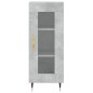 vidaXL Aparador de madera contrachapada gris hormigón 34,5x34x180 cm