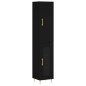 vidaXL Aparador de madera contrachapada negro 34,5x34x180 cm