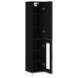 vidaXL Aparador de madera contrachapada negro 34,5x34x180 cm