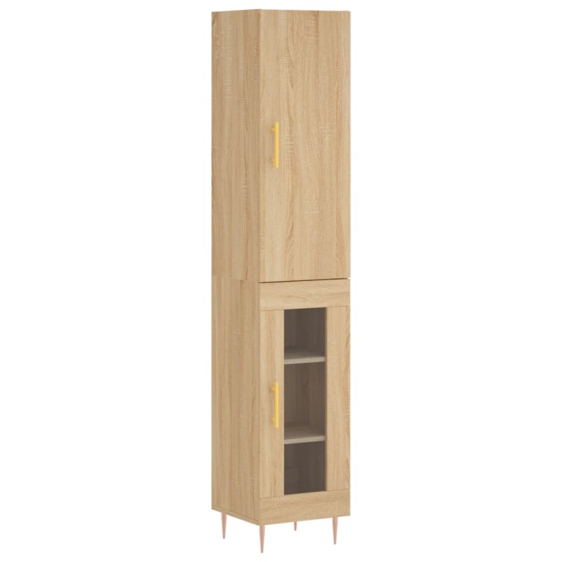 vidaXL Aparador de madera contrachapada roble Sonoma 34,5x34x180 cm vidaXL Aparador de madera contrachapada roble Sonoma 34,5x34x180 cm