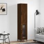 vidaXL Aparador alto madera contrachapada roble marrón 34,5x34x180 cm vidaXL Aparador alto madera contrachapada roble marrón 34,5x34x180 cm