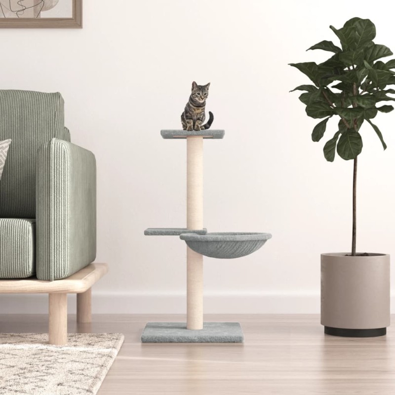 vidaXL Rascador para gatos con postes de sisal gris claro 72 cm vidaXL Rascador para gatos con postes de sisal gris claro 72 cm