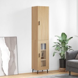vidaXL Aparador de madera contrachapada roble Sonoma 34,5x34x180 cm
