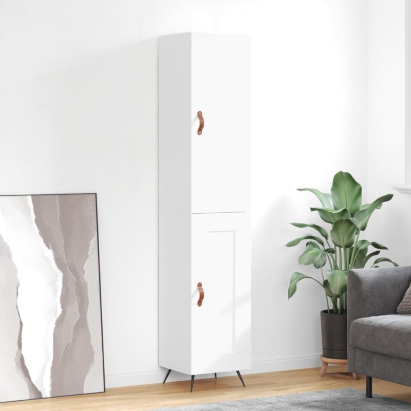 vidaXL Aparador alto madera contrachapada blanco 34,5x34x180 cm vidaXL Aparador alto madera contrachapada blanco 34,5x34x180 cm
